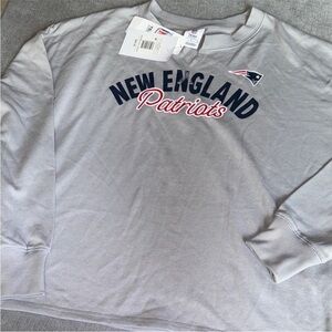 NFL New England Patriots Notched Gray Sweatshirt